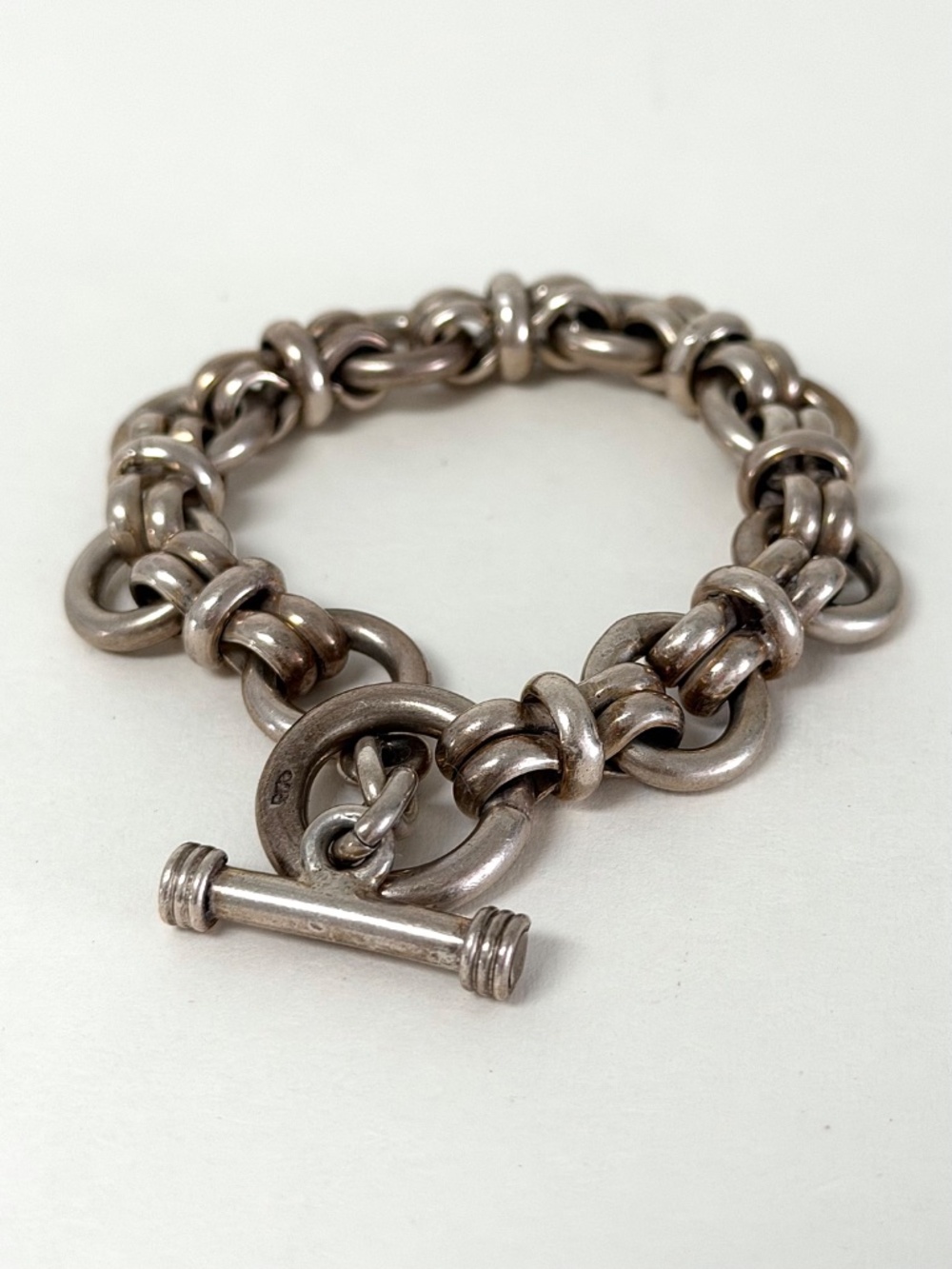 Sundance Heavy 925 Sterling Double Link Chunky Toggle Bracelet 58g 7.5"